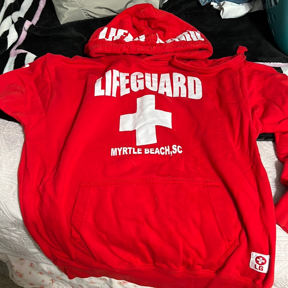 Lightly worn LIFEGUARD brand lifeguard logo hooded sweatshirt